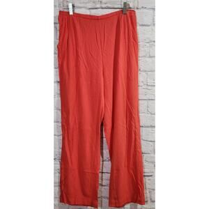 Draper's & Damon's Orange Crinkle Material Pull On Pants M Lightweight Flowy